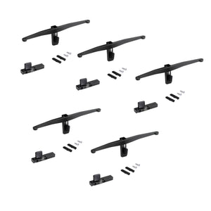 Emuca Set di mensole in legno, tavole non incluse, Verniciato nero testurizzato, Zamak, 5 set