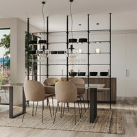 Emuca Set di supporti per ripiani in vetro, ripiani in vetro non inclusi, Verniciato nero testurizzato, Zamak, 5 set