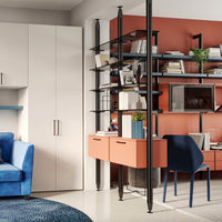 Emuca Set di supporti per ripiani in vetro, ripiani in vetro non inclusi, Verniciato nero testurizzato, Zamak, 5 set