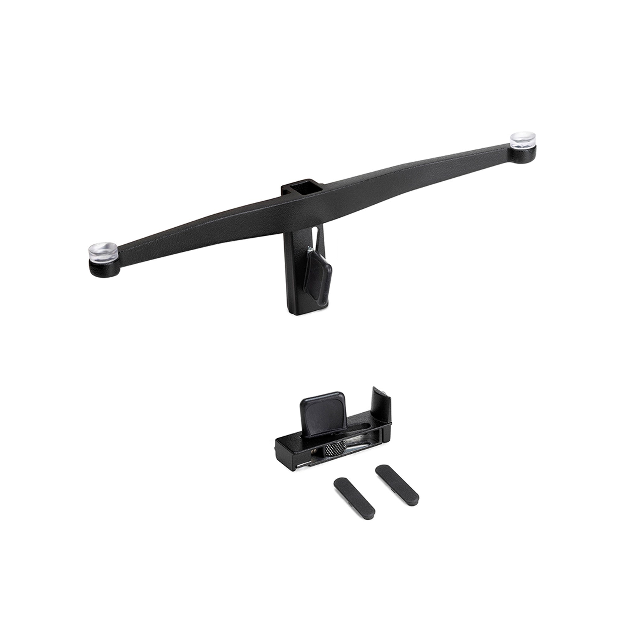 Emuca Set di supporti per ripiani in vetro, ripiani in vetro non inclusi, Verniciato nero testurizzato, Zamak, 5 set