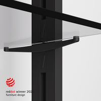 Emuca Set di supporti per ripiani in vetro, ripiani in vetro non inclusi, Verniciato nero testurizzato, Zamak, 5 set