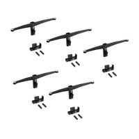 Emuca Set di supporti per ripiani in vetro, ripiani in vetro non inclusi, Verniciato nero testurizzato, Zamak, 5 set