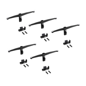 Emuca Set di supporti per ripiani in vetro, ripiani in vetro non inclusi, Verniciato nero testurizzato, Zamak, 5 set