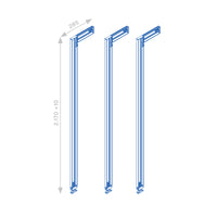 Emuca Kit telaio modulare Zero con ferramenta e 3 profili per montaggio a pavimento e a parete con livellatore rettangolare, alluminio e zama, nero testurizzato