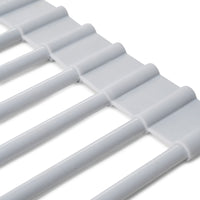 Emuca Scolapiatti in acciaio e silicone flessibile, Plastica grigia, Acciaio e Tecnoplastica, 1 u.