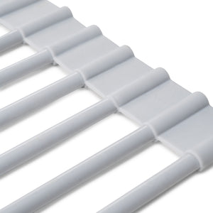 Emuca Scolapiatti in acciaio e silicone flessibile, Plastica grigia, Acciaio e Tecnoplastica, 1 u.