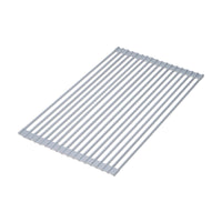 Emuca Scolapiatti in acciaio e silicone flessibile, Plastica grigia, Acciaio e Tecnoplastica, 1 u.