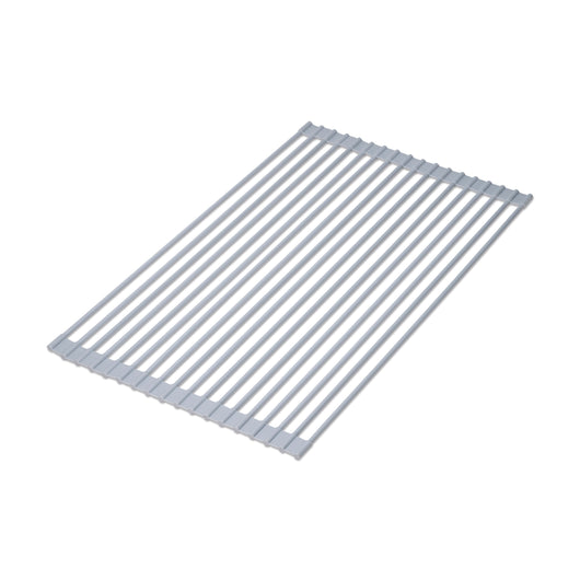 Emuca Scolapiatti in acciaio e silicone flessibile, Plastica grigia, Acciaio e Tecnoplastica, 1 u.