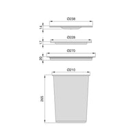 Emuca Pattumiera da incasso Recycle per piano cucina, 7 litri, Acciaio inossidabile, 1 u.