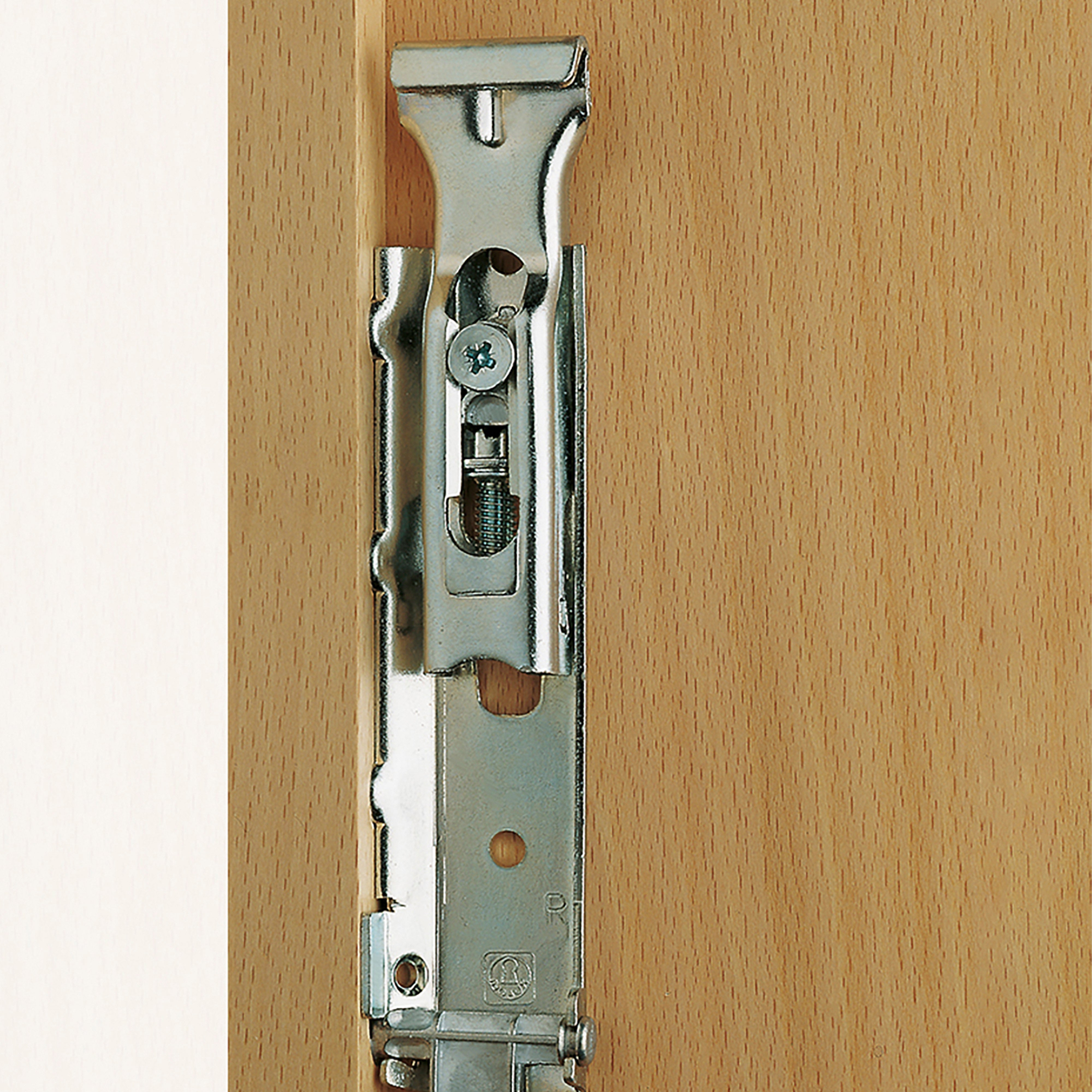 Emuca Reggipensile a scomparsa per anta di armadio Levelup1 con piastrina, Zincato bianco, Acciaio, 5 u.