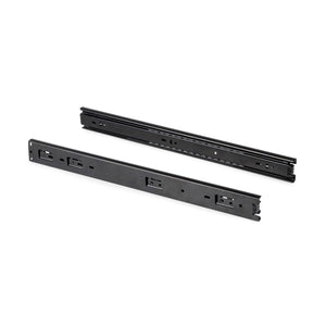 Emuca Kit guide per cassetti, a sfera, 45x 600 mm, estrazione totale, Nero, 5 u.