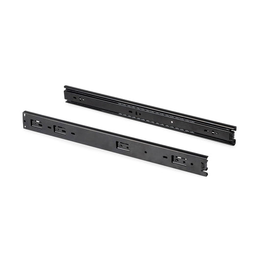 Emuca Kit guide per cassetti, a sfera, 45x 600 mm, estrazione totale, Nero, 5 u.