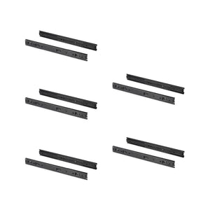 Emuca Kit guide per cassetti, a sfera, 45x 600 mm, estrazione totale, Nero, 5 u.