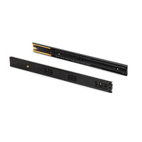 Emuca Kit guide per cassetti, a sfera, 45 x 300 mm, estrazione totale, chiusura soft, Nero, 5 u.