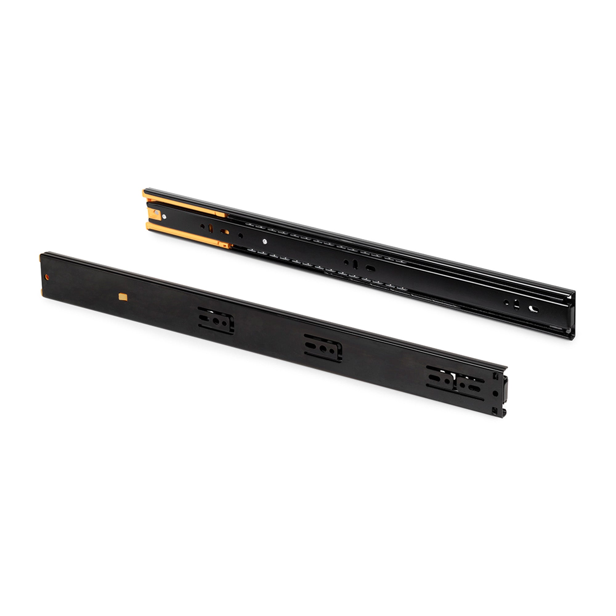 Emuca Kit guide per cassetti, a sfera, 45 x 350 mm, estrazione totale, chiusura soft, Nero, 5 u.