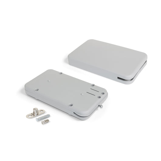 Emuca Meccanismo per ante a ribalta Miniwinch con tappo, 4 Kg, Plastica grigia, Acciaio e Tecnoplastica, 1 u.