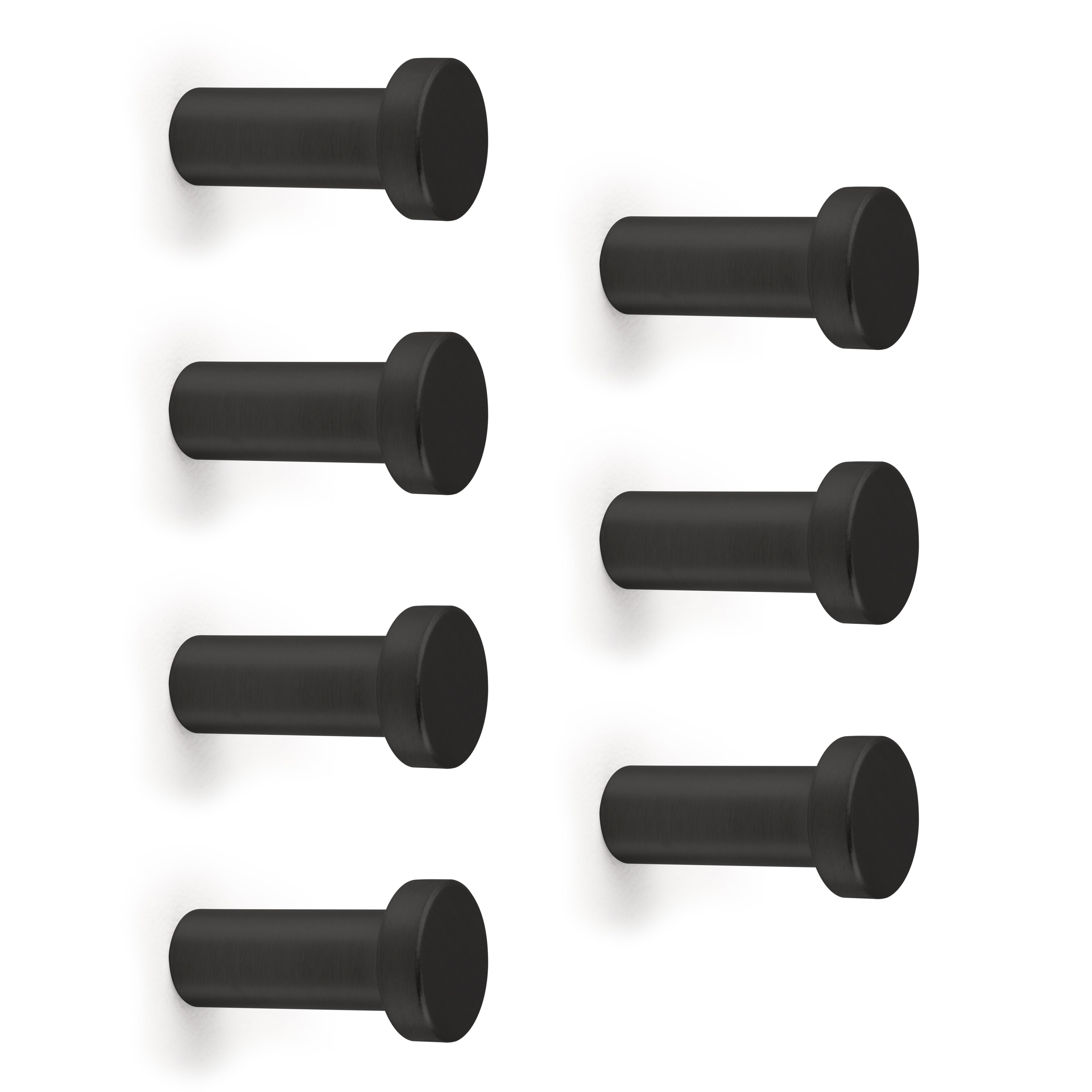 Emuca Appendiabiti da parete Wellington, Verniciato nero, Zama, 1 lotto di 7 unitÃ 