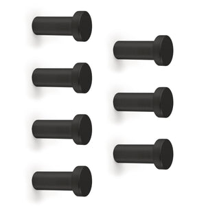 Emuca Appendiabiti da parete Wellington, Verniciato nero, Zama, 1 lotto di 7 unitÃ 