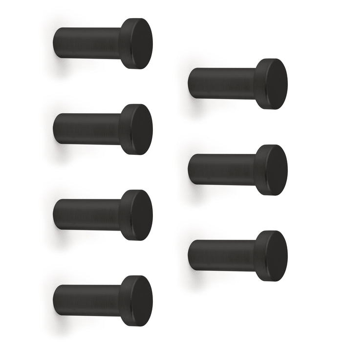 Emuca Appendiabiti da parete Wellington, Verniciato nero, Zama, 1 lotto di 7 unitÃ 