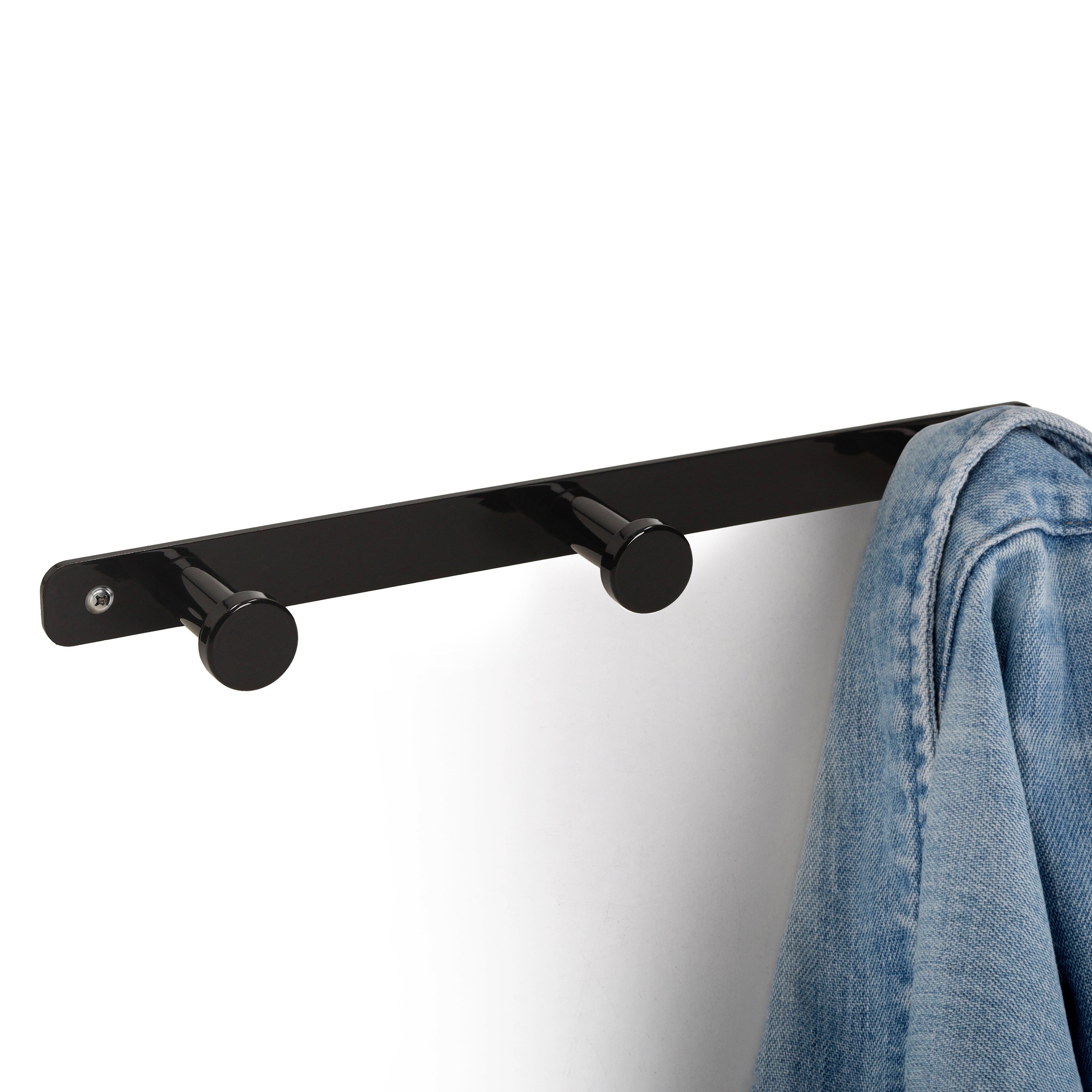 Emuca Appendiabiti da parete Hamilton, Verniciato nero, Acciaio, 1 u.