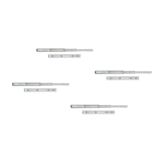 Emuca Coppia di guide a sfere per cassetti di grande portata, ad estrazione totale, altezza 51mm, 400, Zincato bianco, 4 u.