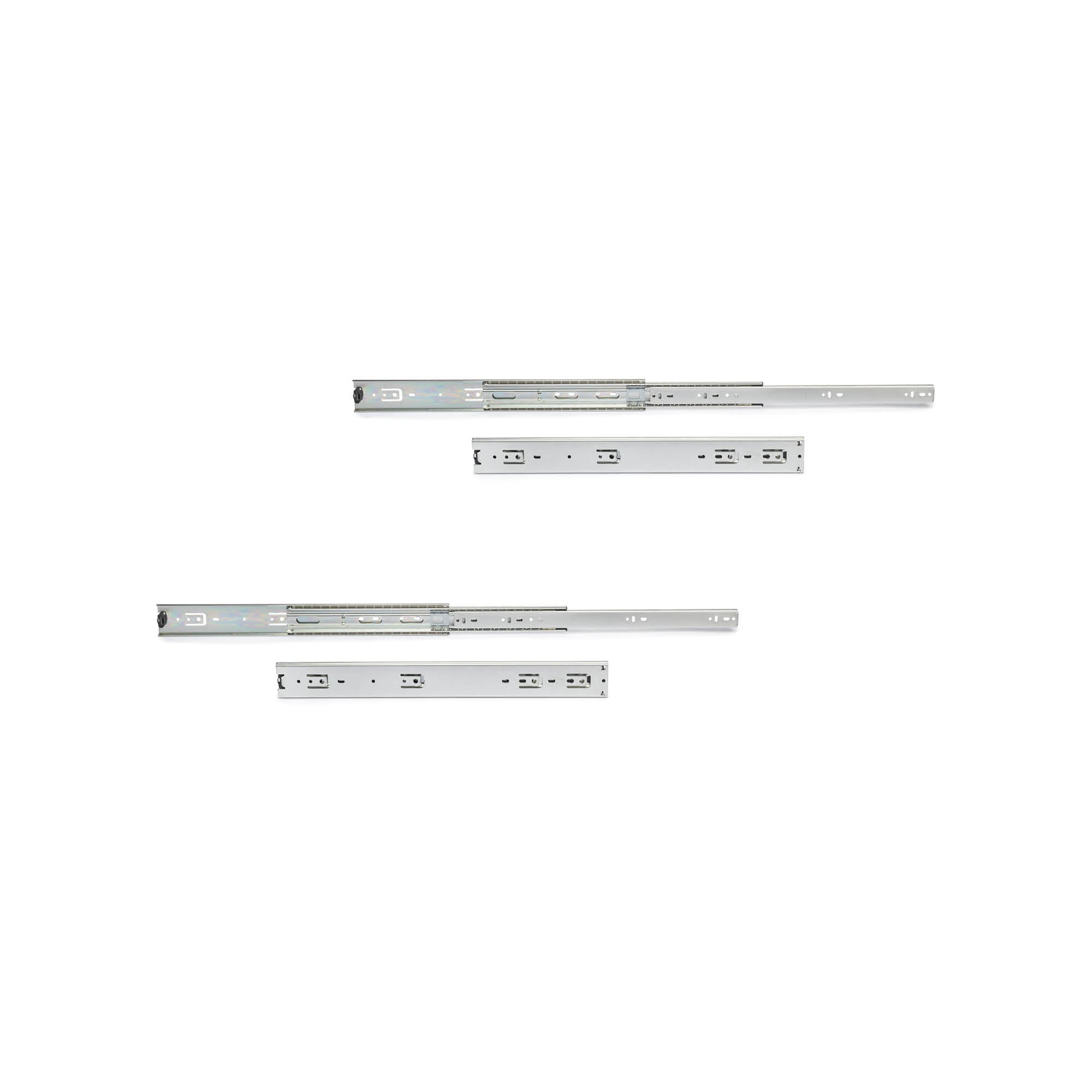 Emuca Coppia di guide a sfere per cassetti di grande portata, ad estrazione totale, altezza 51mm, 700, Zincato bianco, 2 u.