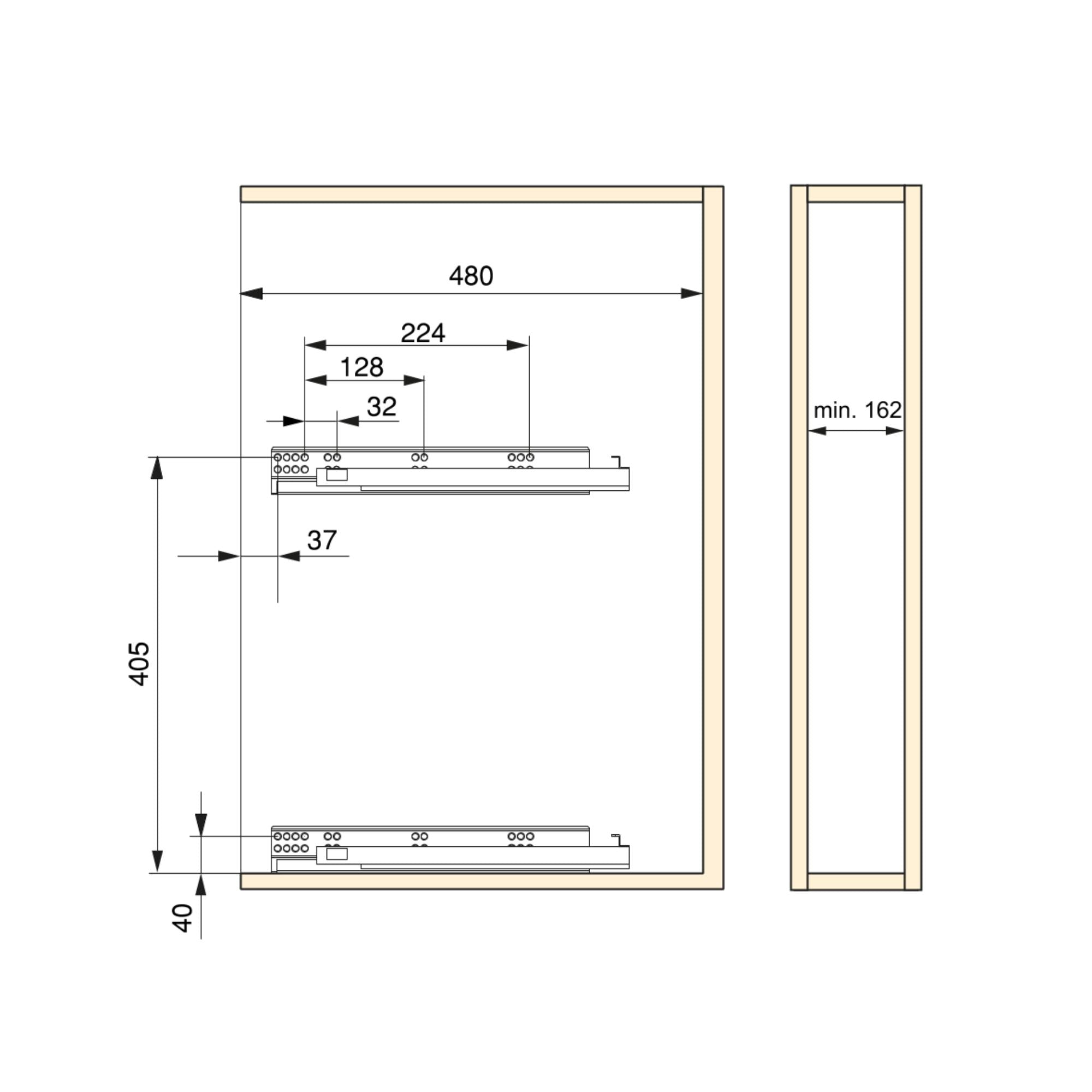 Emuca Portabottiglie estraibile Suprastar con sistema di chiusura morbida, 200, Cromato brillo, Acciaio, 1 u.