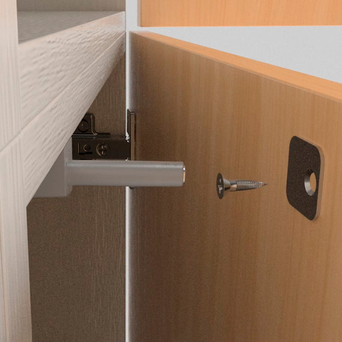Emuca Chiudiporta Push Lite da avvitare nel mobile con regolazione, 80 mm, Magnetica, Plastica grigia, Tecnoplastica, 10 unitÃ 