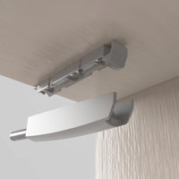 Emuca Chiudiporta Push Lite da avvitare nel mobile con regolazione, 80 mm, Magnetica, Plastica grigia, Tecnoplastica, 10 unitÃ 