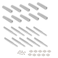 Emuca Chiudiporta Push Lite da avvitare nel mobile con regolazione, 80 mm, Magnetica, Plastica grigia, Tecnoplastica, 10 unitÃ 