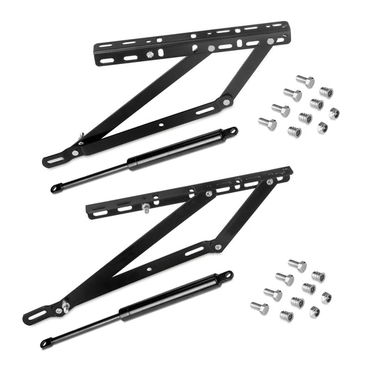 Emuca Set di meccanismi di sollevamento per divano letto, 90 cm, Verniciato nero, Acciaio, 1 u.