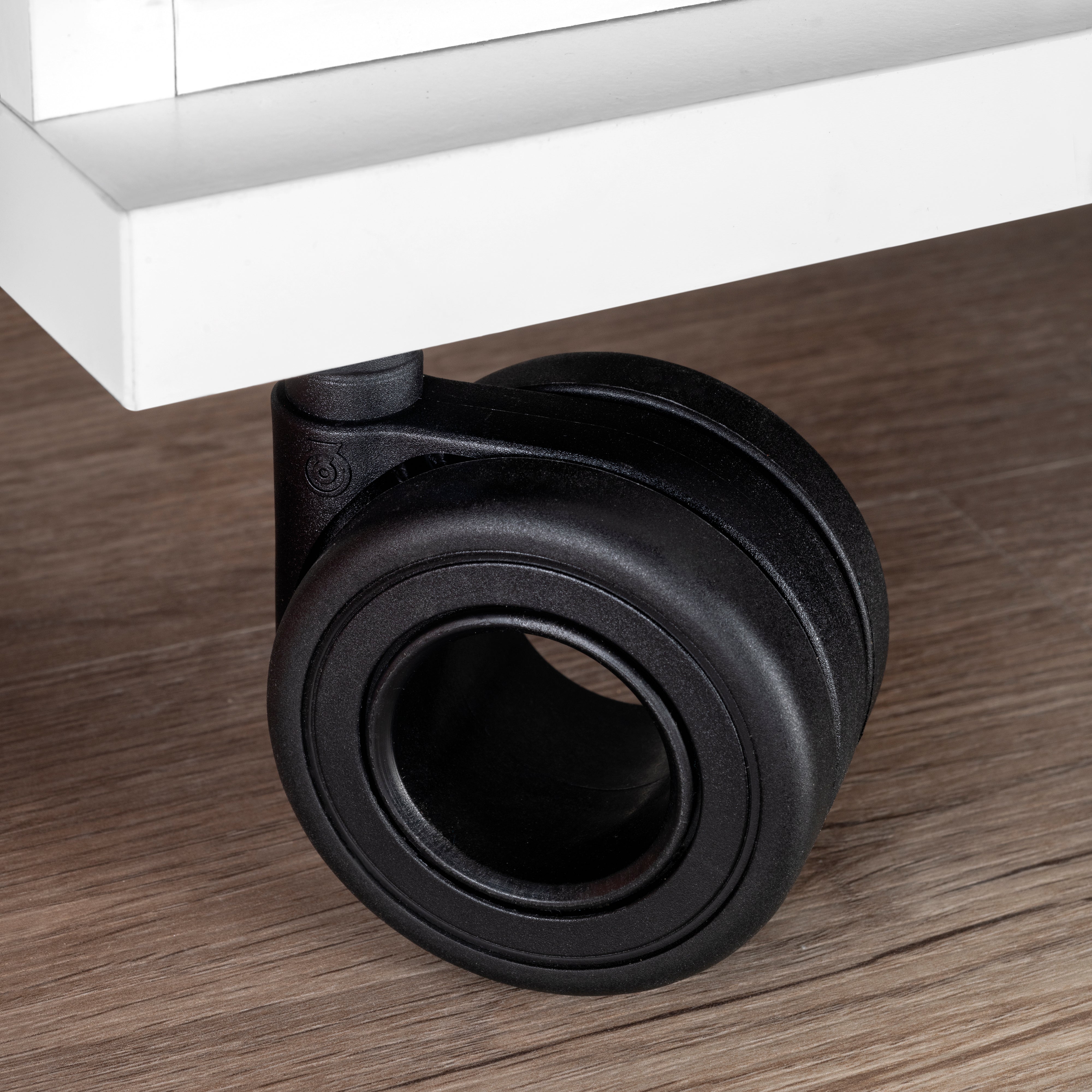 Emuca Kit di ruote Hole con piastra per montaggio, Ã˜ 65, Verniciato nero, Acciaio e Tecnoplastica, 1 u.