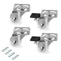 Emuca Kit di ruote Slip 3 con piastra per montaggio, Ã˜ 35, Acciaio e Tecnoplastica, 1 kit