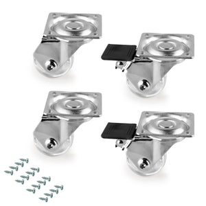 Emuca Kit di ruote Slip 3 con piastra per montaggio, Ã˜ 35, Acciaio e Tecnoplastica, 1 kit