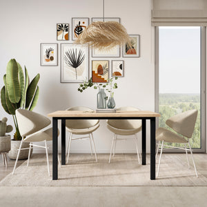 Emuca Gambe quadrate e struttura per tavolo, 50x50mm, 1.150x750, Verniciato nero, Acciaio, 1 u.