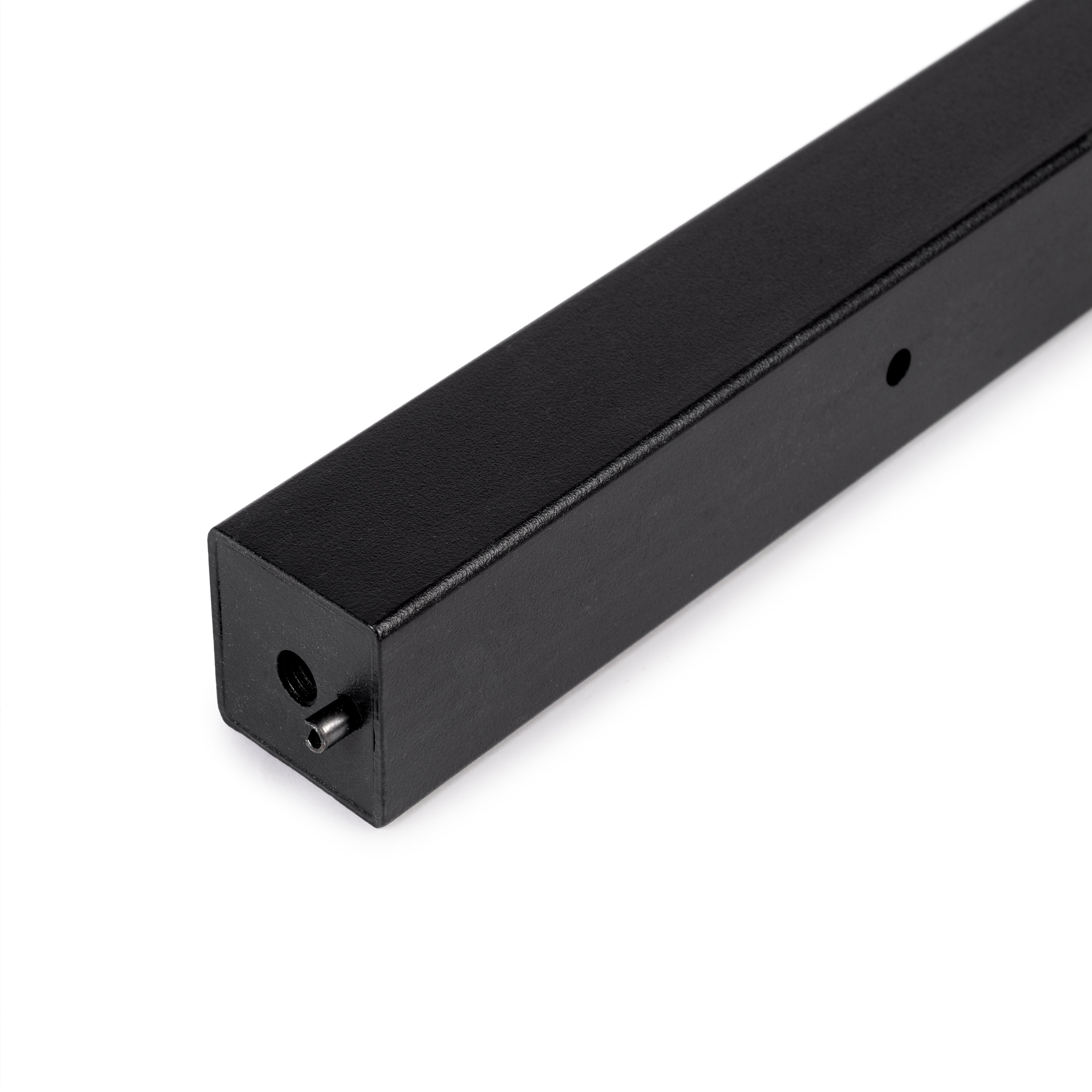 Emuca Gambe quadrate e struttura per tavolo, 50x50mm, 1.150x750, Verniciato nero, Acciaio, 1 u.