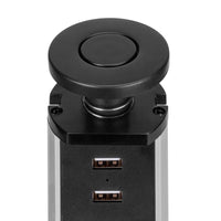 Emuca Multiconnettore estraibile Vertikal, EU, Verniciato nero, Tecnoplastica e Alluminio, 1 u.