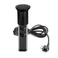 Emuca Multiconnettore estraibile Vertikal, EU, Verniciato nero, Tecnoplastica e Alluminio, 1 u.