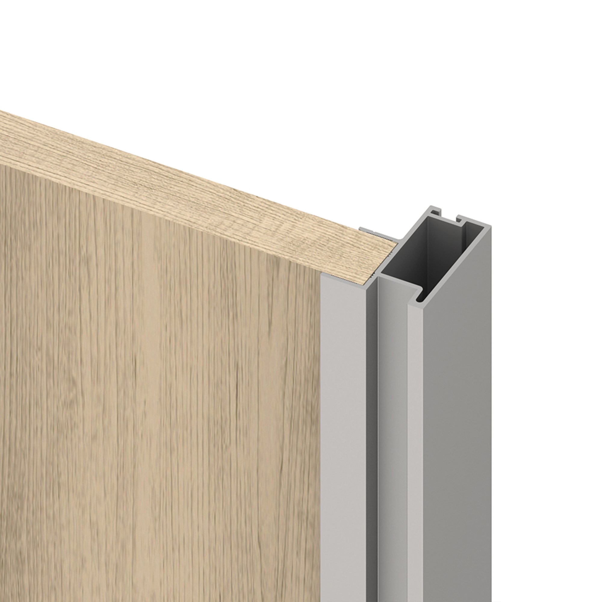 Emuca Sistema scorrevole Placard per armadio di 2 ante con profili Sharp, spessore 16 mm, chiusura soft, pannelli non incluse, Anodizzato opaco, 1 u.