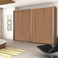 Emuca Sistema scorrevole Placard per armadio di 2 ante con profili Deep, spessore 18 mm, chiusura soft, pannelli non incluse, Anodizzato opaco, 1 u.