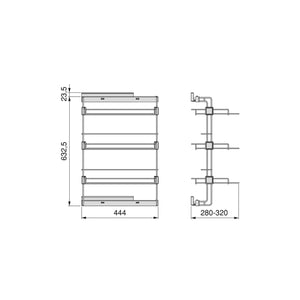 Emuca Scarpiera laterale estraibile per armadi e cabine armadio Hack, Sinistra, Verniciato grigio pietra, Acciaio, 1 u.