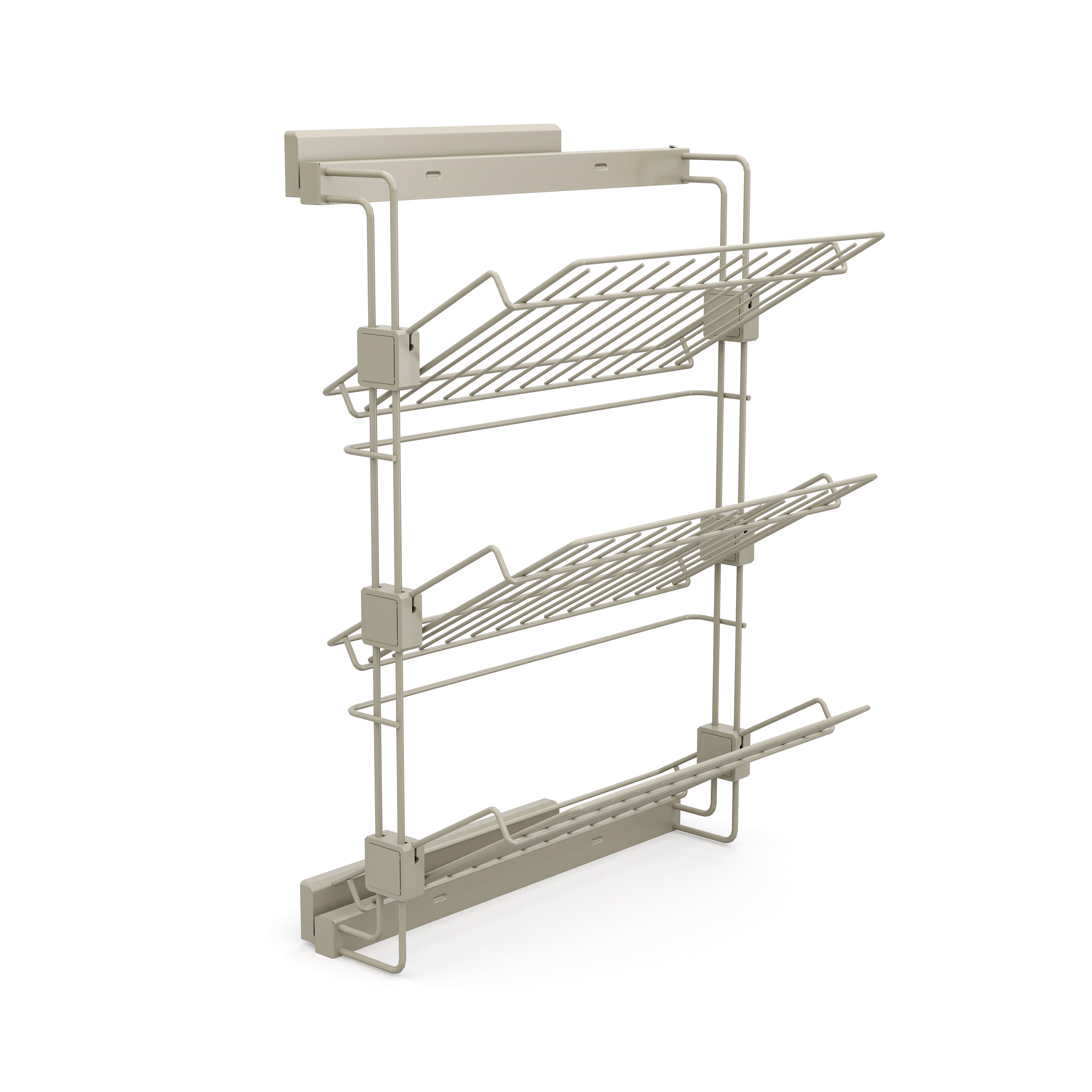 Emuca Scarpiera laterale estraibile per armadi e cabine armadio Hack, Sinistra, Verniciato grigio pietra, Acciaio, 1 u.