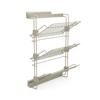 Emuca Scarpiera laterale estraibile per armadi e cabine armadio Hack, Sinistra, Verniciato grigio pietra, Acciaio, 1 u.