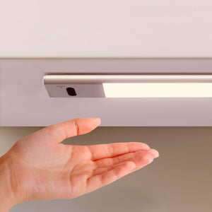 Emuca Luminaria LED Kaus ricaricabile tramite usb e con sensore switch, L 240 mm, Anodizzato opaco, Tecnoplastica e Alluminio