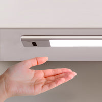 Emuca Luminaria LED Kaus ricaricabile tramite usb e con sensore switch, L 240 mm, Anodizzato opaco, Tecnoplastica e Alluminio