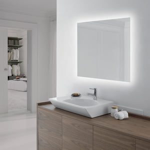 Emuca Specchio Centaurus con illuminazione LED decorativa, rettangolare 600 x 800 mm, 14 W, Alluminio e Vetro, 1 u.