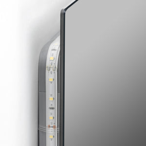 Emuca Specchio Centaurus con illuminazione LED decorativa, rettangolare 600 x 800 mm, 14 W, Alluminio e Vetro, 1 u.