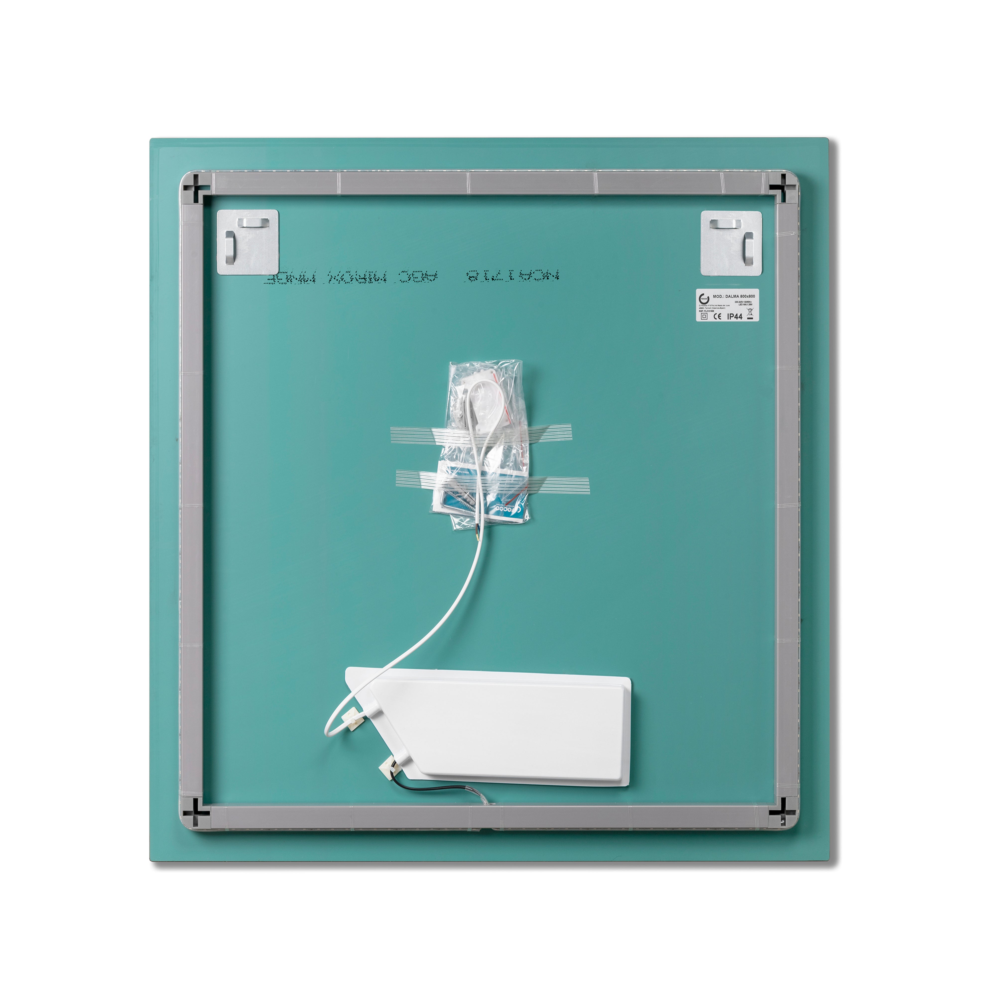 Emuca Specchio Centaurus con illuminazione LED decorativa, rettangolare 600 x 800 mm, 14 W, Alluminio e Vetro, 1 u.