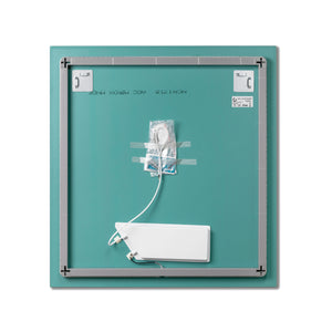 Emuca Specchio Centaurus con illuminazione LED decorativa, rettangolare 600 x 800 mm, 14 W, Alluminio e Vetro, 1 u.