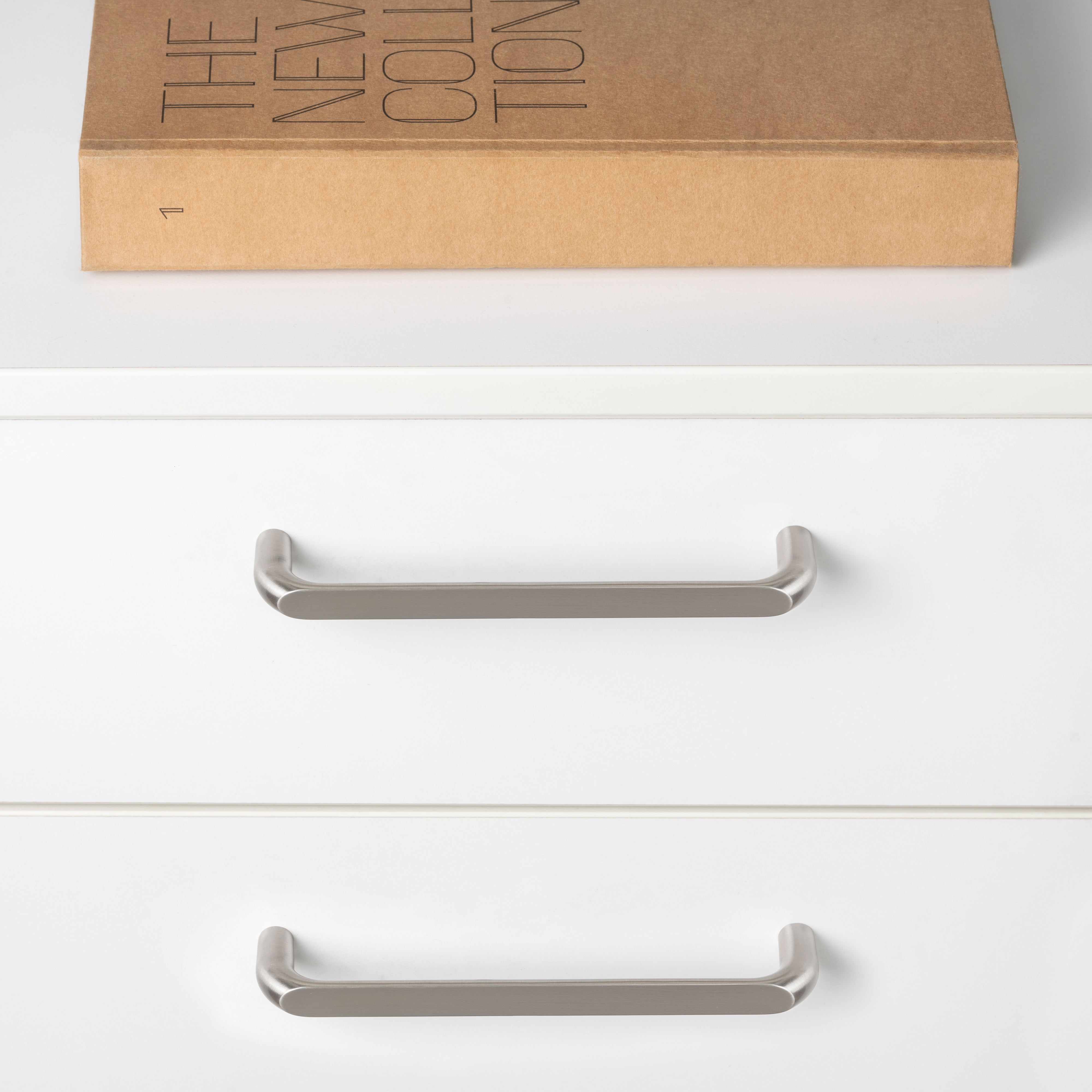 Emuca Maniglia per mobili Zagreb, L 236 mm, interasse 224 mm, Nichel satinado, Zama, 1 lotto di 20 unitÃ 